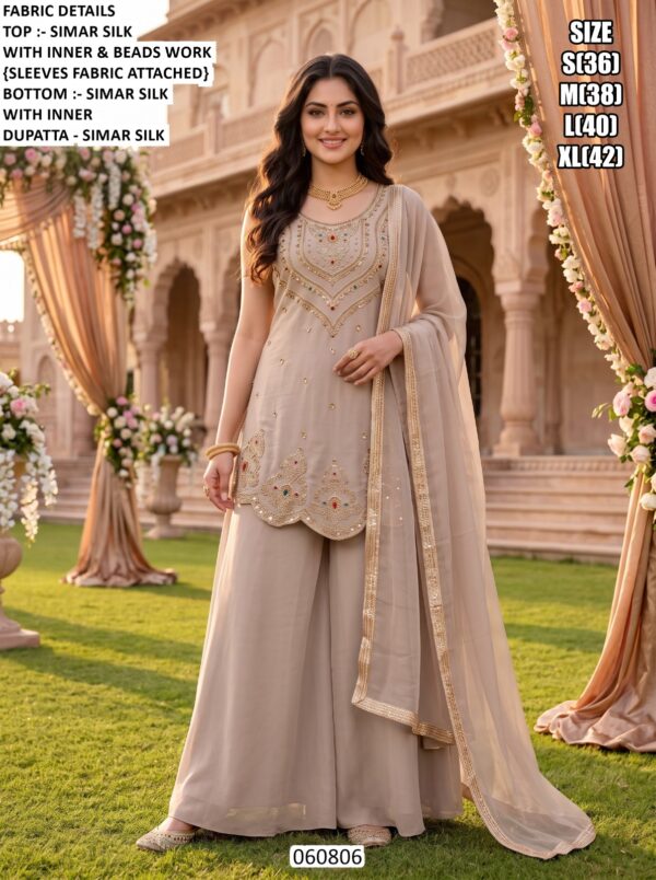 Luxury Embroidered Palazzo Suit For Wedding