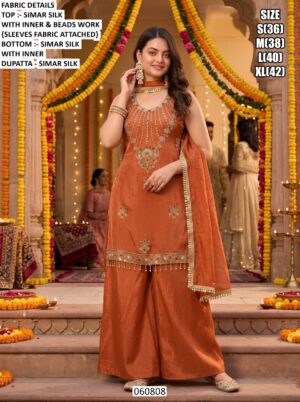 Luxury Embroidered Palazzo Suit For Wedding