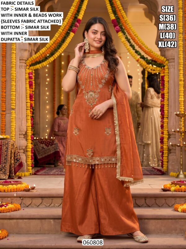 Luxury Embroidered Palazzo Suit For Wedding