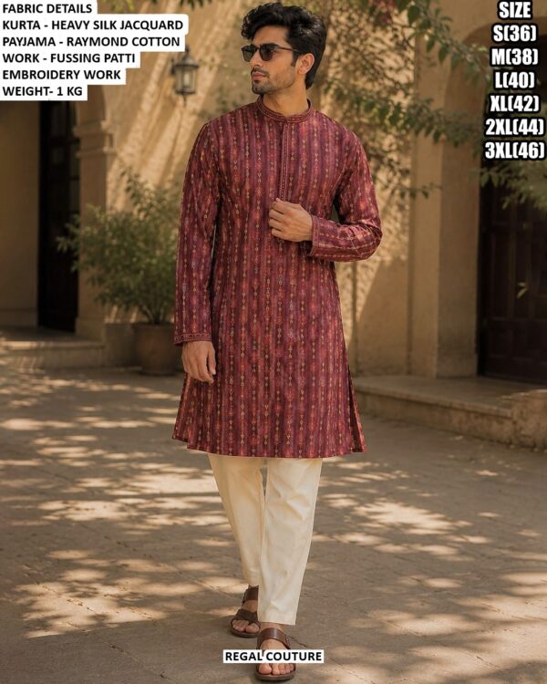 Men’s Heavy Silk Jacquard Kurta Pajama Set