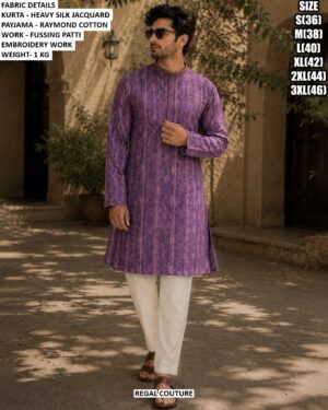 Men’s Heavy Silk Jacquard Kurta Pajama Set