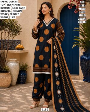 Women’s Polka Dot Satin Punjabi Suit Set