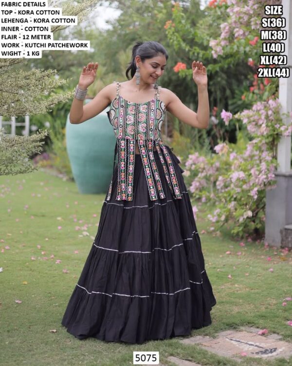 Women’s Garba Wear Cotton Flared Lehenga