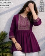Casual Wear Rayon Embroidered Top