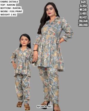 Mom And Me Matching Rayon Dress Set