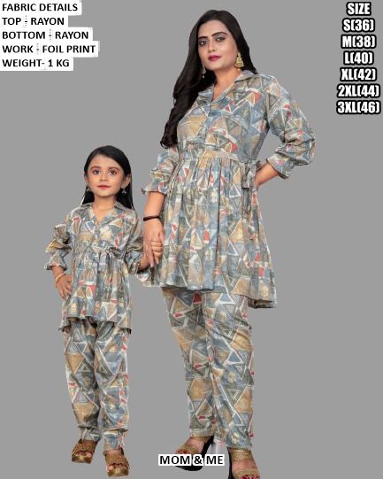 Mom And Me Matching Rayon Dress Set