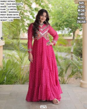 Designer Faux Georgette Anarkali Dress