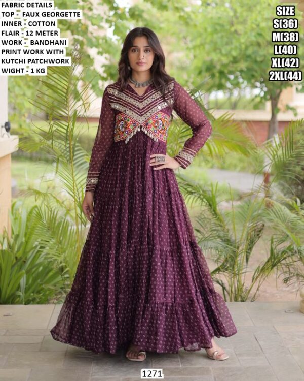 Designer Faux Georgette Anarkali Dress