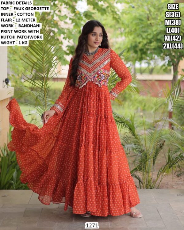 Designer Faux Georgette Anarkali Dress