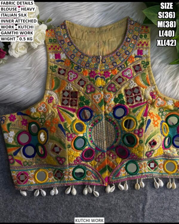 Designer Gamthi Embroidered Blouse For Women