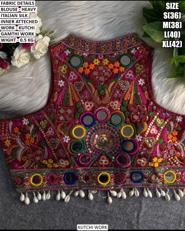 Designer Gamthi Embroidered Blouse For Women