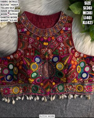 Designer Gamthi Embroidered Blouse For Women