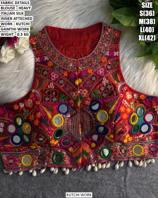 Designer Gamthi Embroidered Blouse For Women