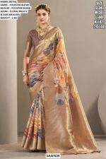 Women’s Floral Printed Saree With Woven Border