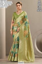 Women’s Floral Printed Saree With Woven Border