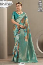 Women’s Floral Printed Saree With Woven Border
