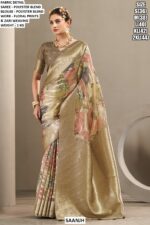 Women’s Floral Printed Saree With Woven Border