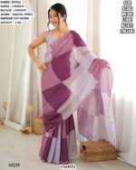 Women’s Chinon Digital Print Saree With Blouse