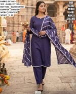 Women’s Slub Cotton Printed Suit With Dupatta