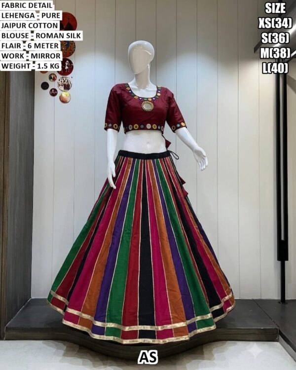 Traditional Garba Wear Cotton Lehenga Set