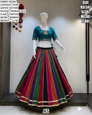 Traditional Garba Wear Cotton Lehenga Set