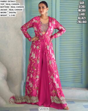 Party Wear Chinon Palazzo Set For Women