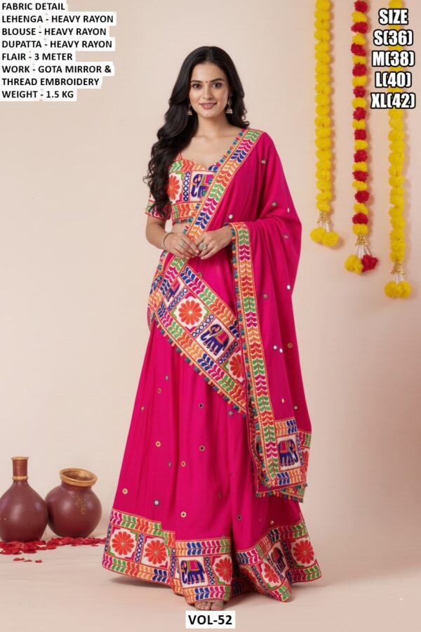 Navratri Special Rayon Lehenga With Dupatta