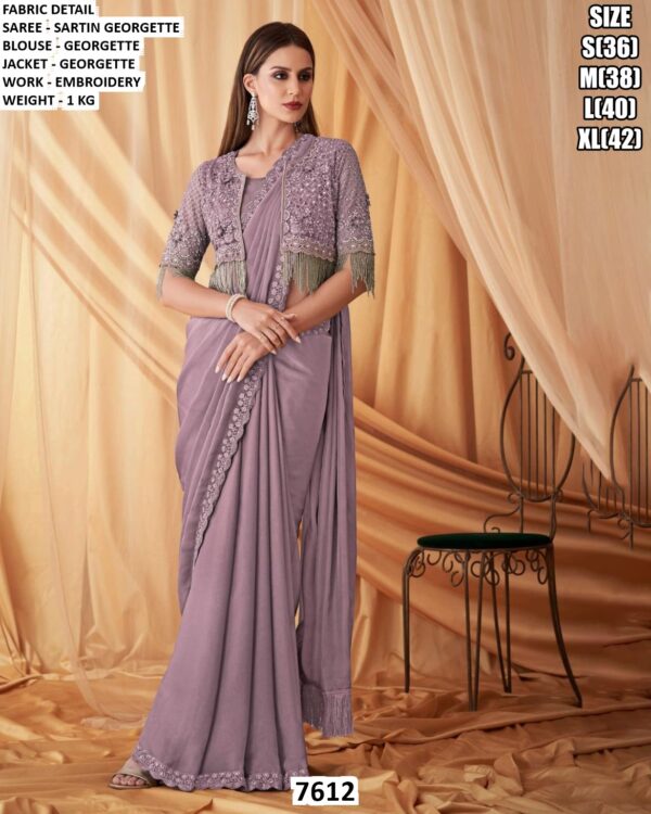 Party Wear Embroidered Saree With Blouse