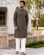 Men’s Rayon Chikankari Kurta Pajama Set