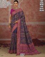 Beautiful Kachhi Embroidered Silk Saree