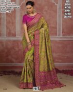 Beautiful Kachhi Embroidered Silk Saree