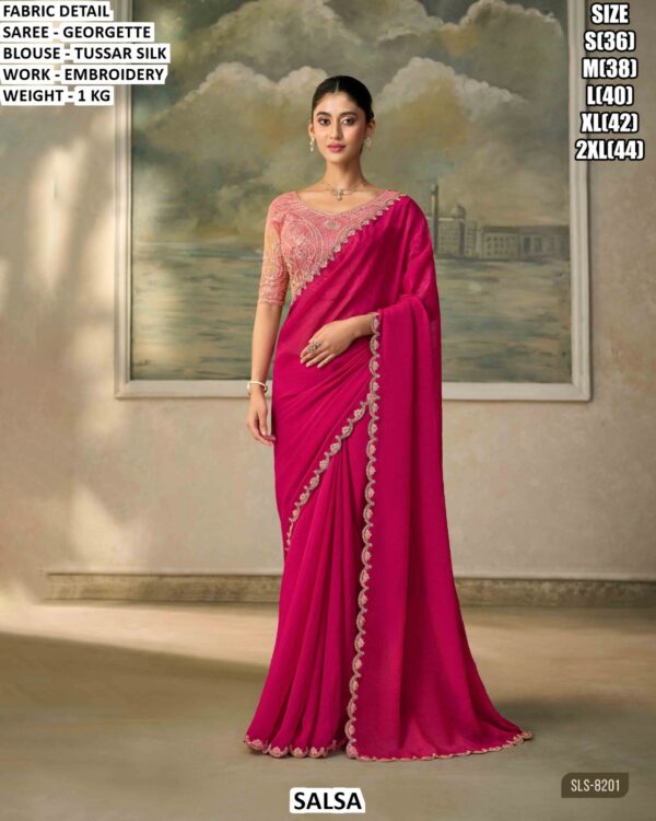 Party Wear Saree With Designer Blouse