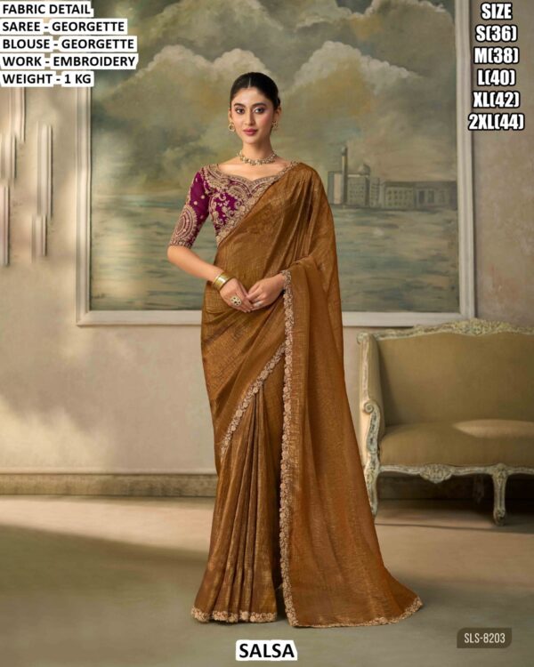 Party Wear Saree With Designer Blouse