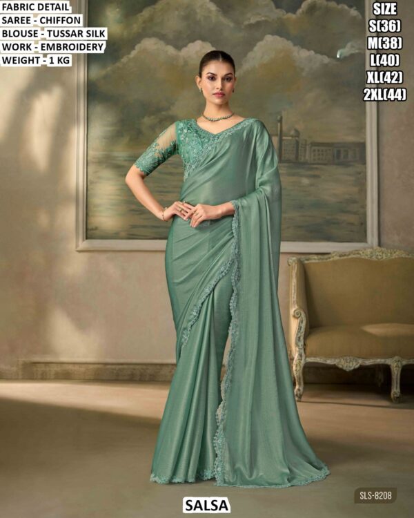 Party Wear Saree With Designer Blouse