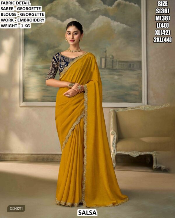 Party Wear Saree With Designer Blouse
