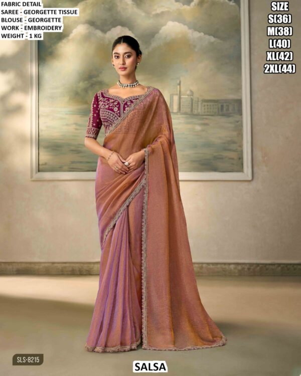 Party Wear Saree With Designer Blouse