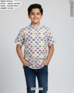 Kids Geometric Print Short Kurta