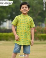 Kids Geometric Print Short Kurta