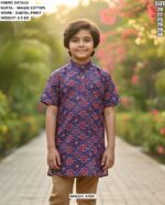Kids Geometric Print Short Kurta