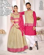 Couple Matching Jacquard Silk Ethnic Wear Set