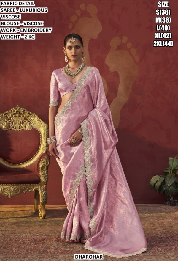 Women’s Luxurious Viscose Embroidered Saree