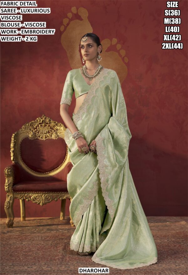 Women’s Luxurious Viscose Embroidered Saree