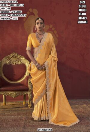 Women’s Luxurious Viscose Embroidered Saree