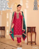 Festive Wear Embroidered Suit With Dupatta