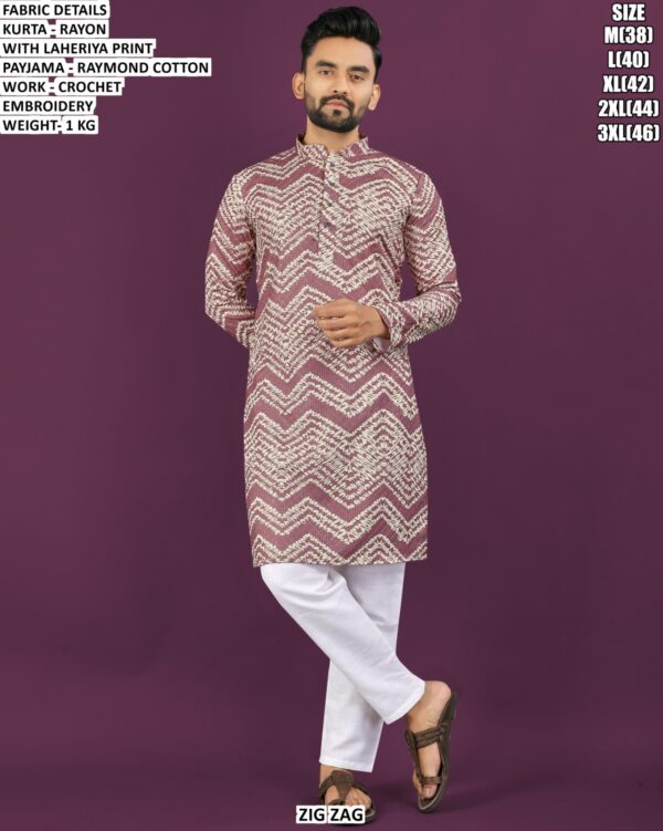 Men’s Printed Rayon Kurta With Pajama