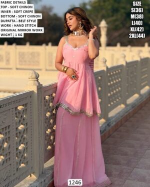 Modern Ethnic Peplum And Lehenga Set