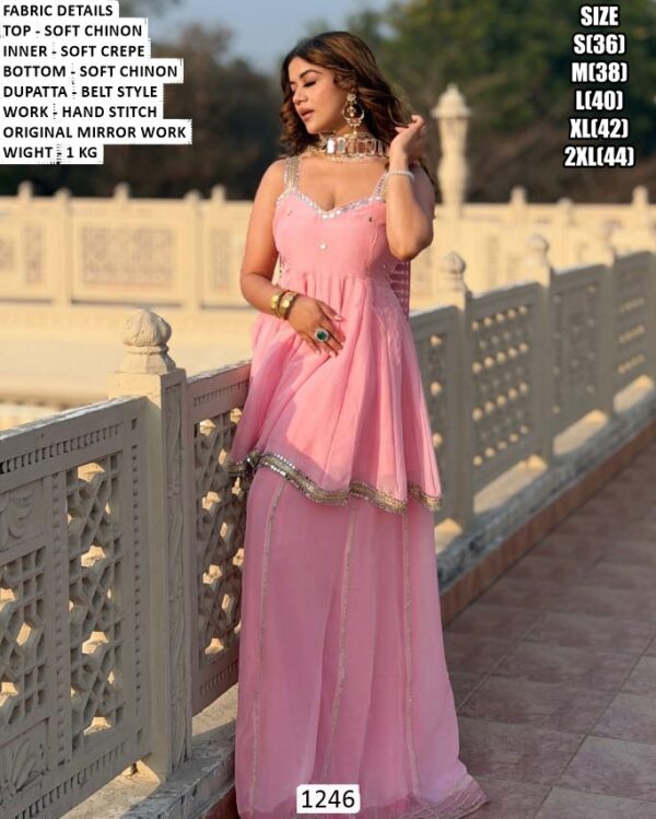 Modern Ethnic Peplum And Lehenga Set