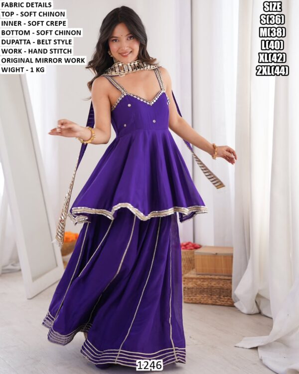 Modern Ethnic Peplum And Lehenga Set