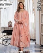 Chanderi Silk Floral Embroidered Suit Set