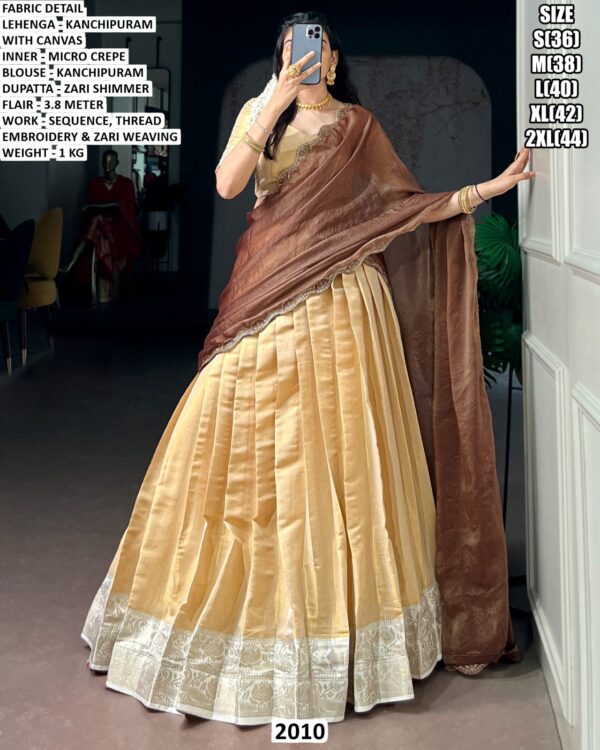 Designer Zari Weaving Lehenga With Dupatta
